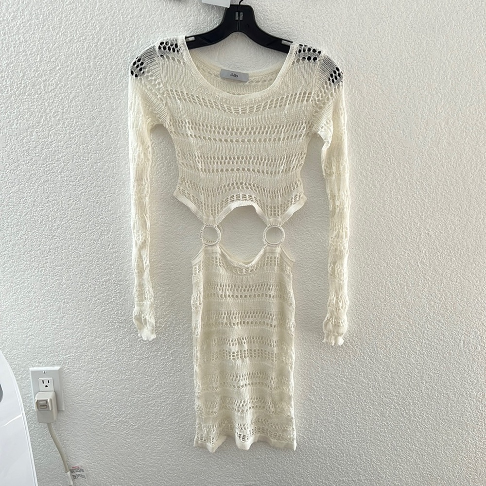 vintage retro y2k vibe stretchy ivory cover-up dress✨